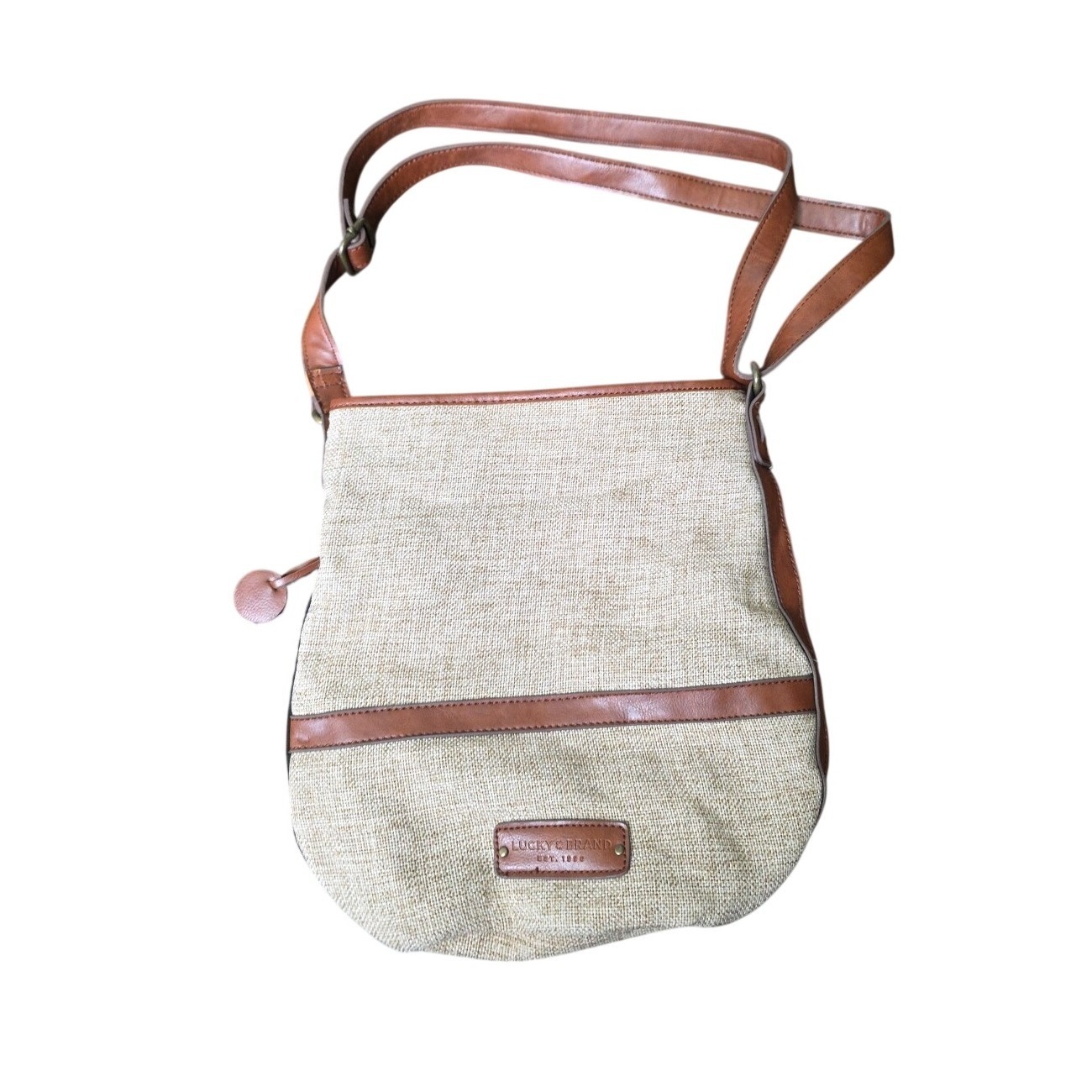 Lucky Brand Beige Kenya Tote Est. 1990 100% Cotton Rn100583
